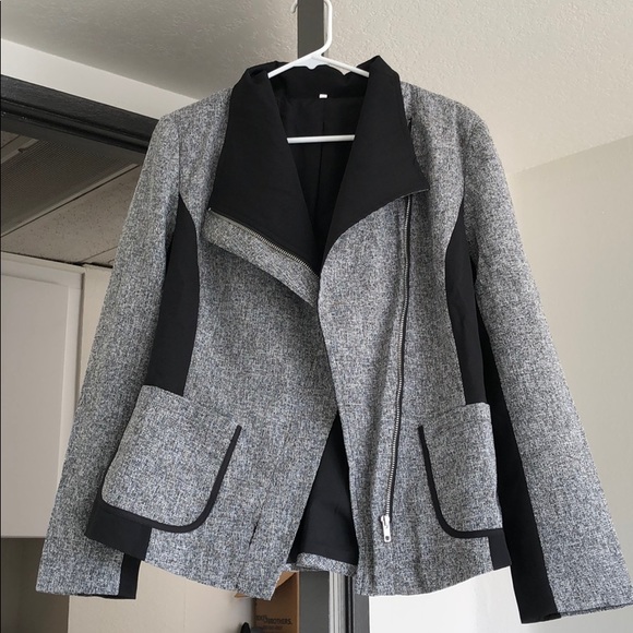 rosewe Jackets & Coats New Gray Black Jacket Blazer With Zipper